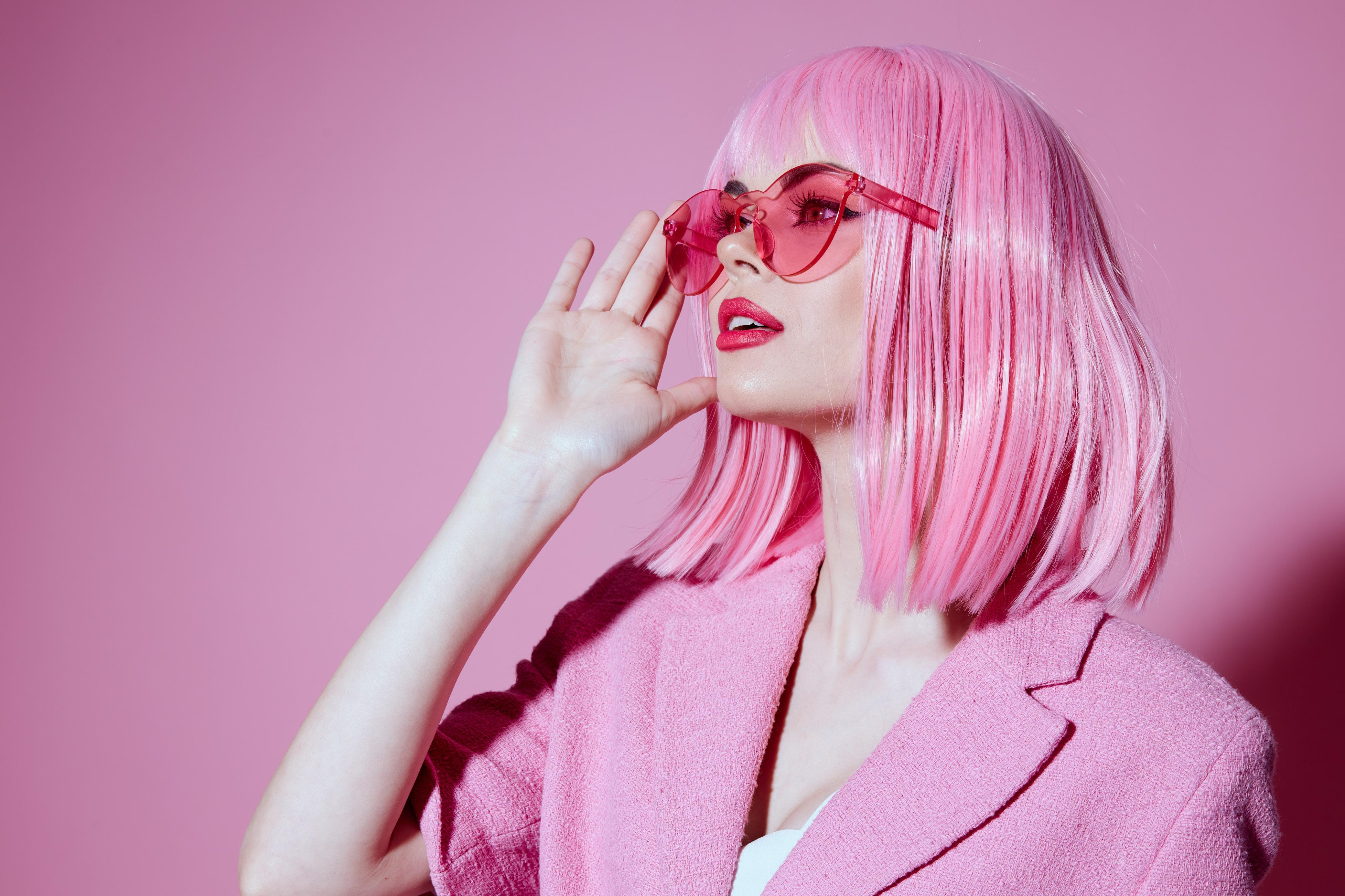 Pink bob colour styling