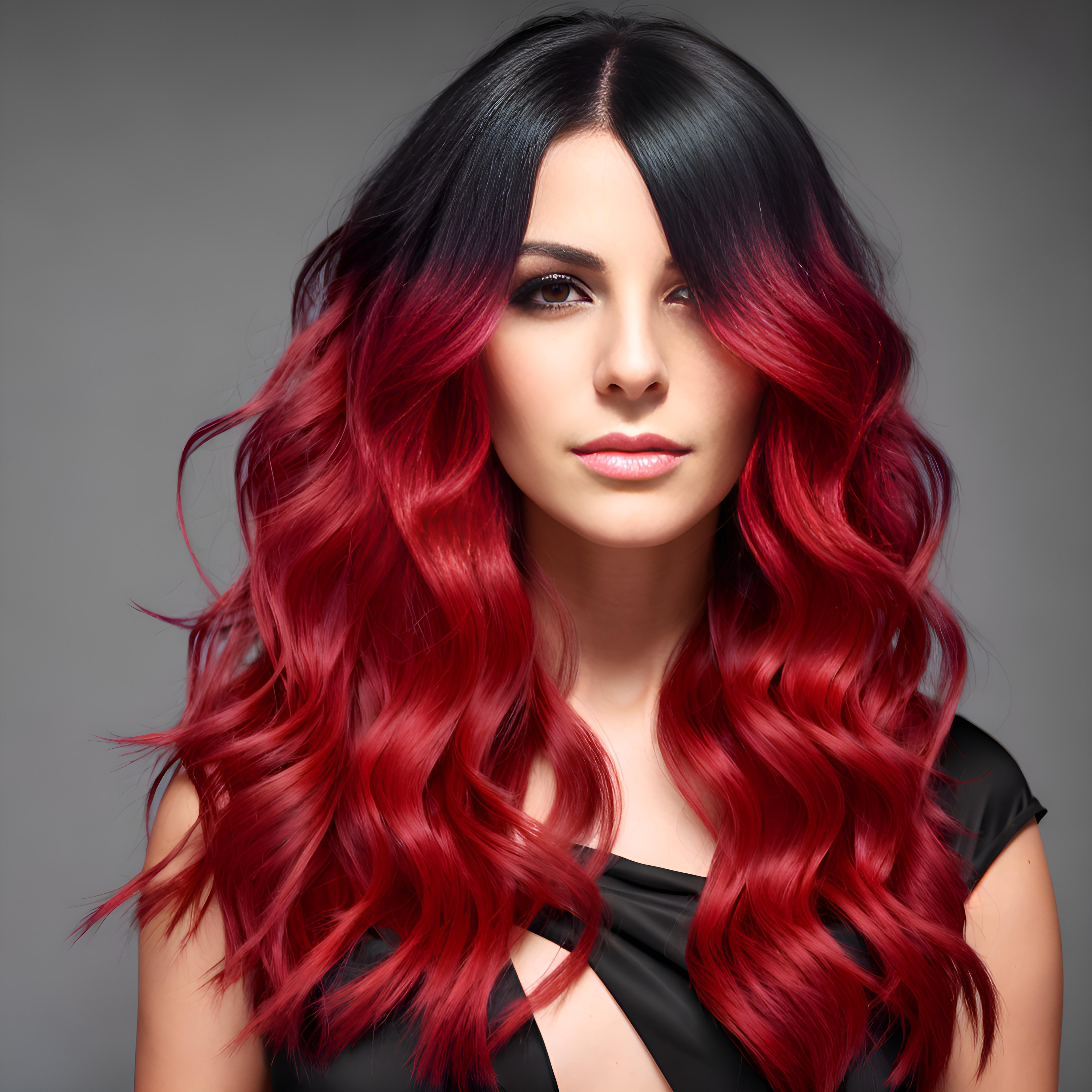 Black to red ombre transformation